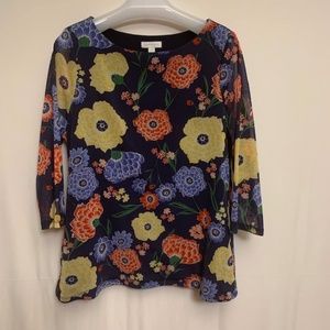 Charter Club size XL knit floral 3/4 sleeve